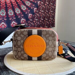 Coach Dempsey Camera Bag 1912 Brown and Orange
